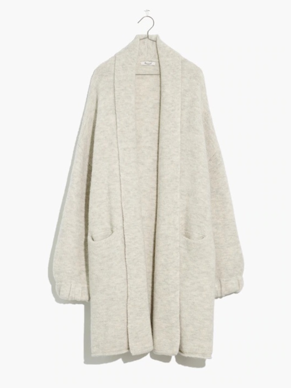 Madewell Glenridge Shawl-Collar Sweater-Coat, Heather Smoke | Sz S